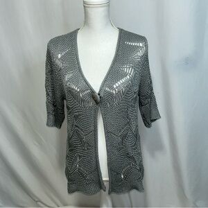 Bamboo Traders‎ Gray Cardigan Sweater Knit V-Neck